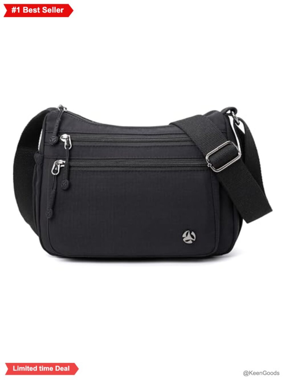 Pealwel Nylon Crossbody Bag Anti-Theft Water-Resistant Purse Adjustable